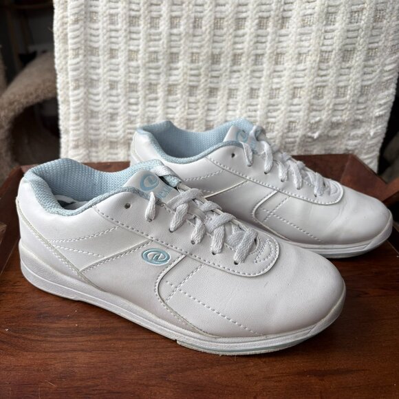 Dexter Shoes - Dexter Bowling Shoes Women's Size 8.5 White Blue Slide-Rite Non-Marking Rubber